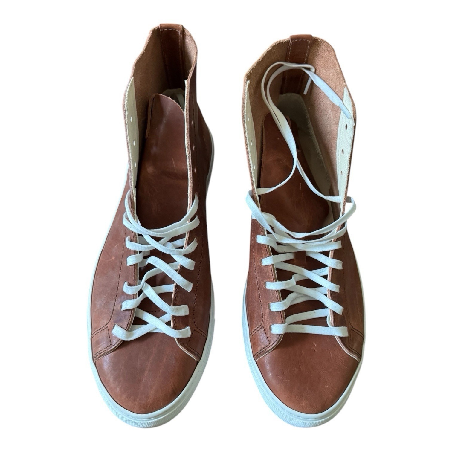 Opie Way Leather High Top Sneakers Men's Size 12 Brown Made Usa Nwob Rare